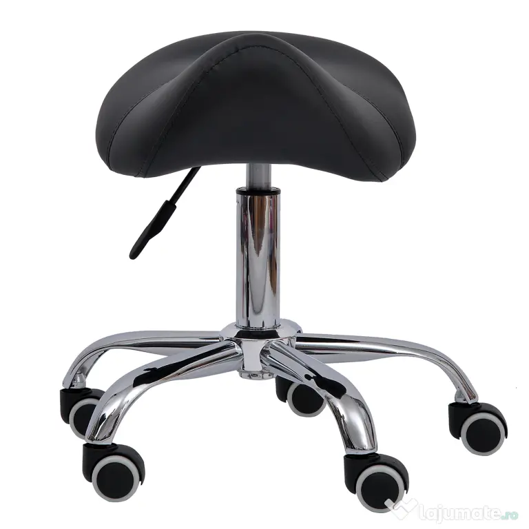HOMCOM Scaun Ergonomic pentru Coafură, Reglabil, Tip Șa, Confort Superior, Negru | Aosom Romania
