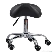 HOMCOM Scaun Ergonomic pentru Coafură, Reglabil, Tip Șa, Confort Superior, Negru | Aosom Romania