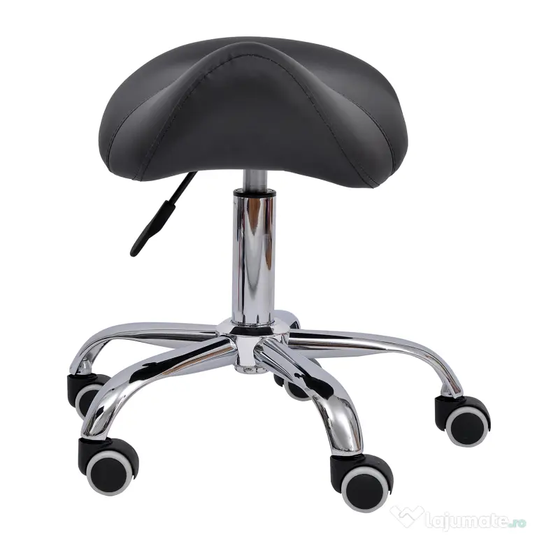 HOMCOM Scaun Ergonomic pentru Coafură, Reglabil, Tip Șa, Confort Superior, Negru | Aosom Romania