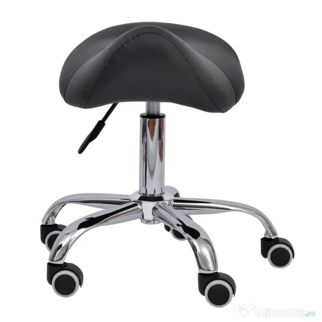 HOMCOM Scaun Ergonomic pentru Coafură, Reglabil, Tip Șa, Confort Superior, Negru | Aosom Romania