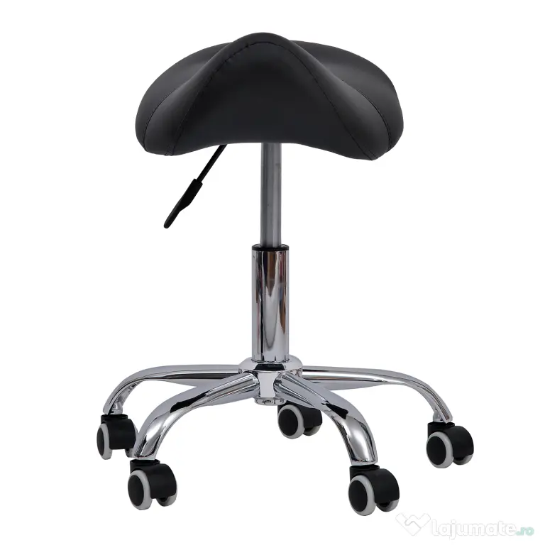 HOMCOM Scaun Ergonomic pentru Coafură, Reglabil, Tip Șa, Confort Superior, Negru | Aosom Romania