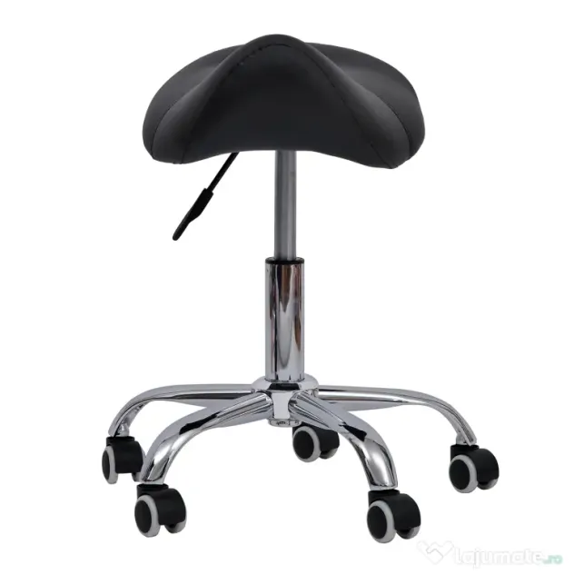 HOMCOM Scaun Ergonomic pentru Coafură, Reglabil, Tip Șa, Confort Superior, Negru | Aosom Romania