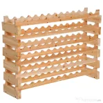 HOMCOM Raft pentru Sticle din Lemn de Brad cu 6 Rafturi pentru 72 de Sticle, 114x28x85 cm, Lemn Natural
