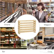 HOMCOM Raft pentru Sticle din Lemn de Brad cu 6 Rafturi pentru 72 de Sticle, 114x28x85 cm, Lemn Natural 