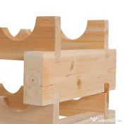 HOMCOM Raft pentru Sticle din Lemn de Brad cu 6 Rafturi pentru 72 de Sticle, 114x28x85 cm, Lemn Natural 