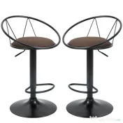 Set 2 scaune bar cu rotire de 360 de grade si suport pentru picioare 51x46x78-100cm HOMCOM | Aosom Romania