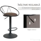 Set 2 scaune bar cu rotire de 360 de grade si suport pentru picioare 51x46x78-100cm HOMCOM | Aosom Romania