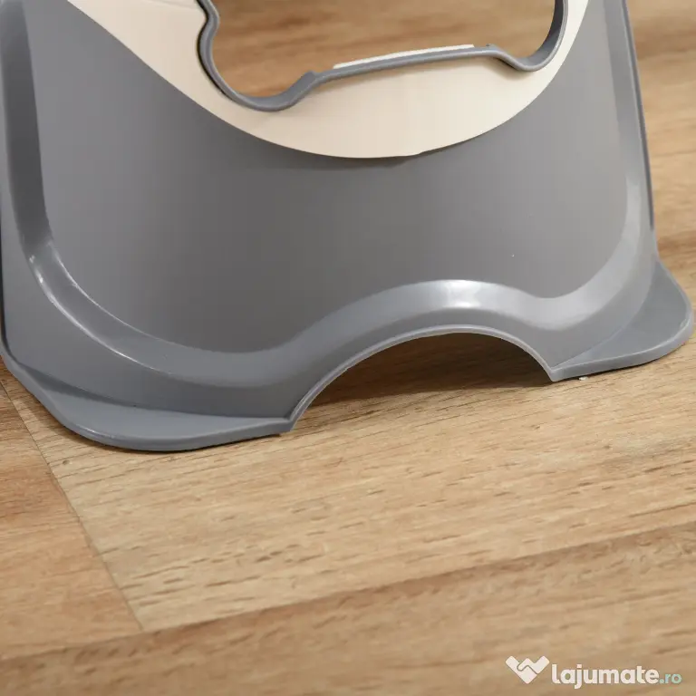 PawHut Bol Dublu Ridicat pentru Alimentarea Animalelor de Companie, Material PP, Design Modern Alb și Gri, 47x25x20cm | Aosom Romania
