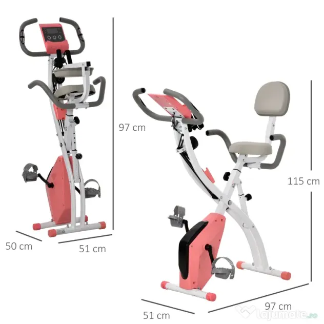 Bicicleta pliabila 2 in 1, bicicleta fitness, bicicleta pentru sport 97x51x115cm HOMCOM | Aosom Romania
