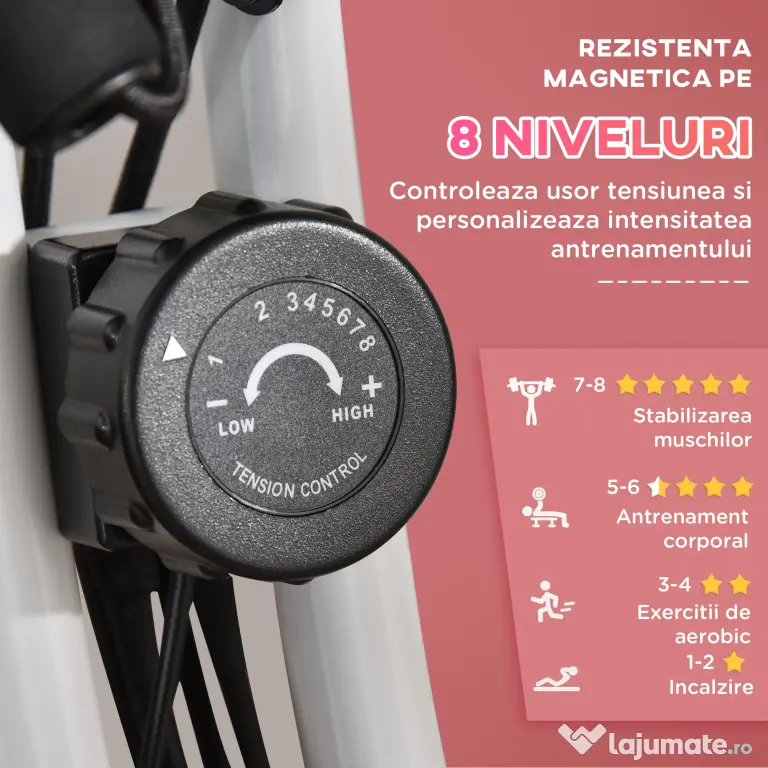 Bicicleta pliabila 2 in 1, bicicleta fitness, bicicleta pentru sport 97x51x115cm HOMCOM | Aosom Romania