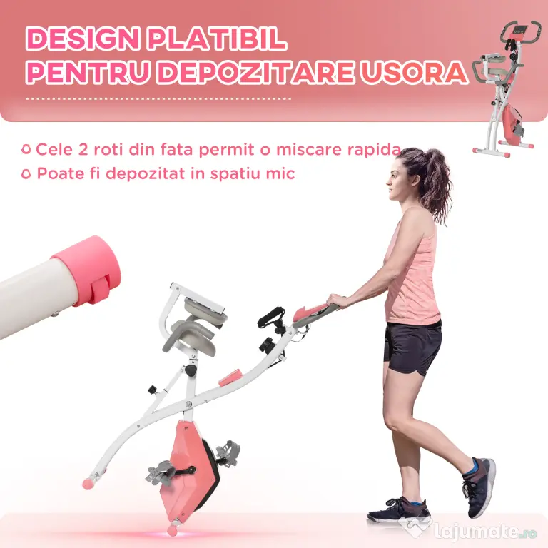 Bicicleta pliabila 2 in 1, bicicleta fitness, bicicleta pentru sport 97x51x115cm HOMCOM | Aosom Romania
