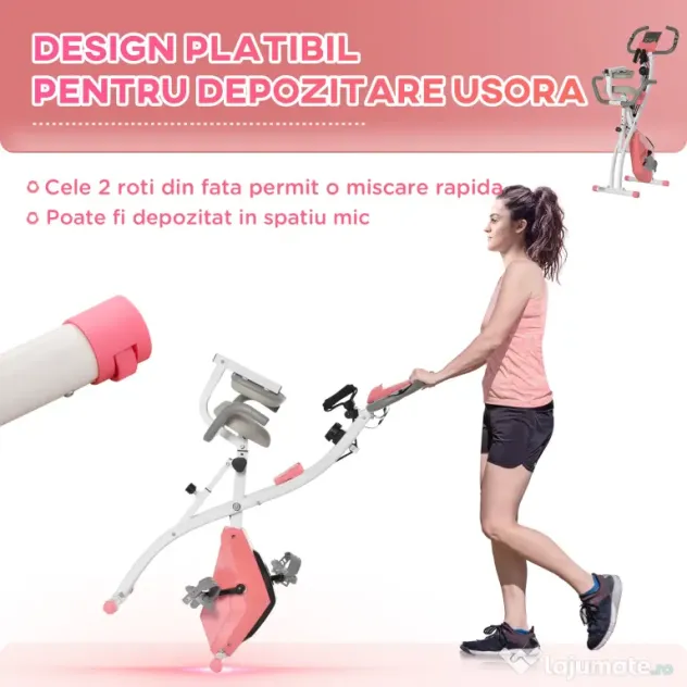 Bicicleta pliabila 2 in 1, bicicleta fitness, bicicleta pentru sport 97x51x115cm HOMCOM | Aosom Romania