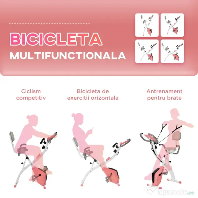 Bicicleta pliabila 2 in 1, bicicleta fitness, bicicleta pentru sport 97x51x115cm HOMCOM | Aosom Romania