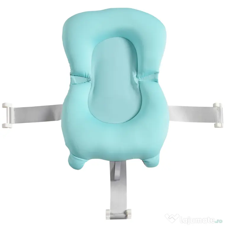 HOMCOM Cadă Pliabilă cu Suport Ajustabil Antiderapant, 80x53.9x20.8cm, Albastru Deschis/Verde, pentru Bebeluși 0-3 Ani | Aosom Romania