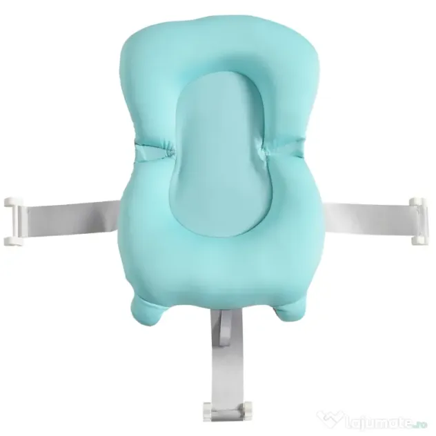 HOMCOM Cadă Pliabilă cu Suport Ajustabil Antiderapant, 80x53.9x20.8cm, Albastru Deschis/Verde, pentru Bebeluși 0-3 Ani | Aosom Romania