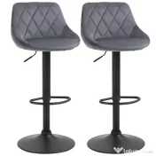 HOMCOM Scaun bar Reglabile in Inaltime cu Spatar, Greutate Suportata 120kg,51.5x48x83-104cm, gri | Aosom Romania