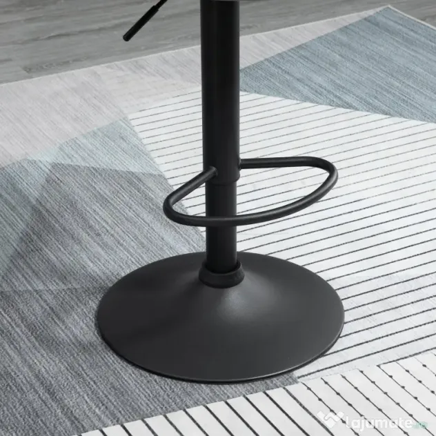 HOMCOM Scaun bar Reglabile in Inaltime cu Spatar, Greutate Suportata 120kg,51.5x48x83-104cm, gri | Aosom Romania