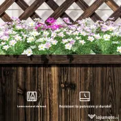 Outsunny Jardinieră de Exterior cu Spalier, Grilaj pentru Plante Cățărătoare și Ghiveci, 72.5x31.5x149.5 cm, Lemn Natural | Aosom Romania 