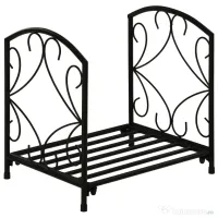 Suport pentru Lemne de Interior si de Exterior din Metal cu Baza Ridicata pentru 50kg de Lemne 39.5x31.5x39.5cm, Negru Outsunny | Aosom Romania