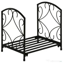 Suport pentru Lemne de Interior si de Exterior din Metal cu Baza Ridicata pentru 50kg de Lemne 39.5x31.5x39.5cm, Negru Outsunny | Aosom Romania