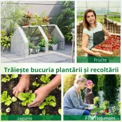 Outsunny Mini Seră Portabilă din PE pentru Grădină, cu Uși cu Fermoar și Acoperiș pentru Protecție UV/Apă, 180x90x90 cm, Alb | Aosom Romania 