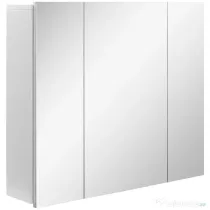 Kleankin Dulapior Baie Suspendat cu Oglindă, 3 Uși, Rafturi Reglabile, Lemn, Design Modern, 70x15x60cm, Alb | Aosom Romania