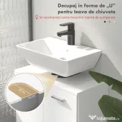 Mobilier Baie Subchiuvetă Kleankin cu 2 Uși, Spațiu de Stocare Eficient, din Lemn, Alb, 60x30x62.5cm | Aosom Romania 