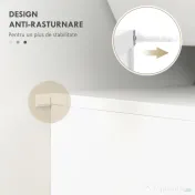 Mobilier Baie Subchiuvetă Kleankin cu 2 Uși, Spațiu de Stocare Eficient, din Lemn, Alb, 60x30x62.5cm | Aosom Romania 