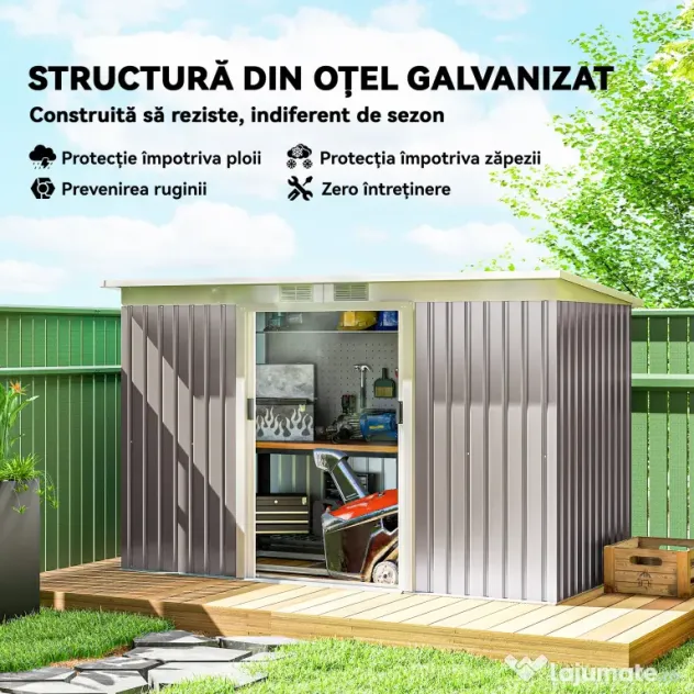 Outsunny Casuta pentru unelte de gradina, 277x130x173cm, verde | Aosom Romania