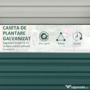 Outsunny Pat de Gradina Suprainaltat Galvanizat Cadru din Otel pentru Cultivare Legume Flori 120x120x30cm Rezistent la Intemperii | Aosom Romania