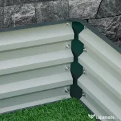 Outsunny Pat de Gradina Suprainaltat Galvanizat Cadru din Otel pentru Cultivare Legume Flori 120x120x30cm Rezistent la Intemperii | Aosom Romania