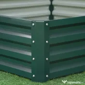 Outsunny Pat de Gradina Suprainaltat Galvanizat Cadru din Otel pentru Cultivare Legume Flori 120x120x30cm Rezistent la Intemperii | Aosom Romania