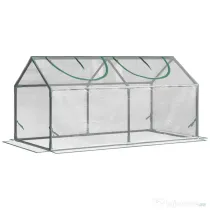 Outsunny Mini Sera de Gradina sera pentru plante cu 2 Ferestre Rulou si Copertina PVC Anti-UV, Transparenta | Aosom Romania