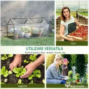 Outsunny Mini Sera de Gradina sera pentru plante cu 2 Ferestre Rulou si Copertina PVC Anti-UV, Transparenta | Aosom Romania 