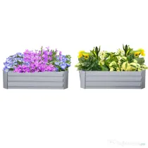 Outsunny Set de 2 Paturi pentru Legume Inaltate, Gri