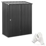 Outsunny Magazie de Gradina Pentru Unelte din Tabla de Otel cu Zavor, 161.5x94.5x196cm, Negru