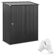 Outsunny Magazie Grădină Mare din Oțel cu Zăvor pentru Grădină, Negru | Aosom Romania