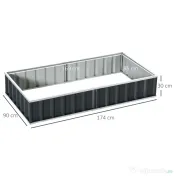 Outsunny Pat de Gradina Inaltat din Tabla de Otel, 174x90x30cm