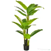 HOMCOM Bananier Planta in Ghiveci, Bananier Artificial, Planta Artificiala de Interior si Exterior, 150 cm 