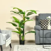 HOMCOM Bananier Planta in Ghiveci, Bananier Artificial, Planta Artificiala de Interior si Exterior, 150 cm 