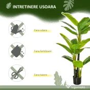 HOMCOM Bananier Planta in Ghiveci, Bananier Artificial, Planta Artificiala de Interior si Exterior, 150 cm 
