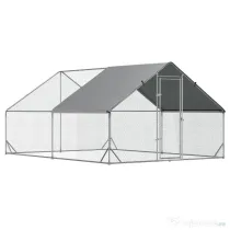PawHut Coteț de Găini cu Cadru Zincat și Plasă Hexagonală, Țarc cu Acoperiș Impermeabil pentru Găini, Rațe și Iepuri, 3x4x2 m | Aosom Romania