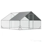 Pawhut tarc Gaini Exterior – Cadru Zincat & Plasa cu Acoperis Impermeabil