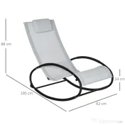 Outsunny Sezlong Ergonomic Zero-Gravity, Design Modern cu Pernă, Material Tesatura Confortabil, Gri | Aosom Romania