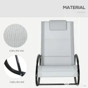Outsunny Sezlong Ergonomic Zero-Gravity, Design Modern cu Pernă, Material Tesatura Confortabil, Gri | Aosom Romania