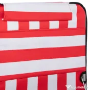 Outsunny Set 2 Șezlonguri de Plajă cu Spătar Reglabil în 5 Poziții, Tetieră și Geantă de Transport, 124x53x45 cm, Roșu | Aosom Romania 