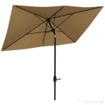 Outsunny Umbrelă de Grădină Dreptunghiulară 3x2 m cu Deschidere cu Manivelă și Înclinabilă, Culoare Cafea