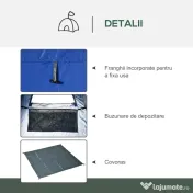 Outsunny Cort de Duș pentru Camping cu Ușă cu Fermoar, Geantă de Transport și Buzunar, 126x124x189 cm, Albastru Închis | Aosom Romania 