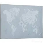 HOMCOM Lucrare de arta pe perete din panza Harta lumii Fotografii de perete pentru camera de zi Decor dormitor, 120 x 90 cm