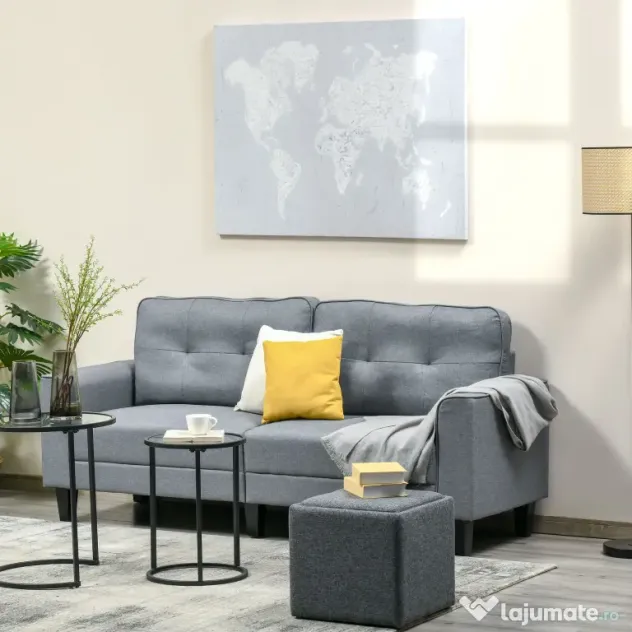 HOMCOM Lucrare de arta pe perete din panza Harta lumii Fotografii de perete pentru camera de zi Decor dormitor, 120 x 90 cm